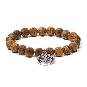 Mala / Bracelet Élastique Bois de Wengé - Arbre de Vie