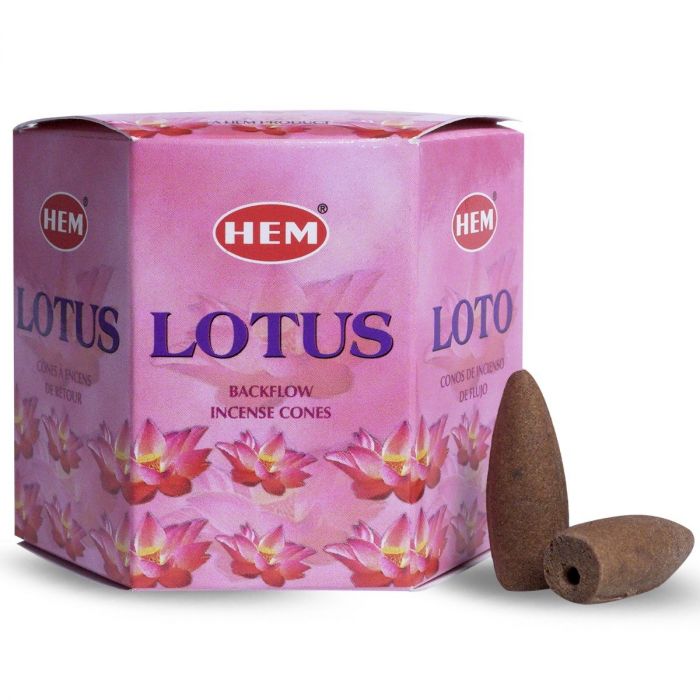 Cônes d'Encens à Refoulement HEM - Lotus (12 cônes)
