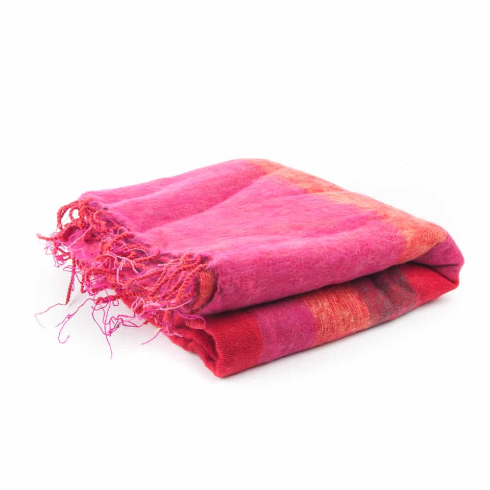 Châle de Méditation Rouge, Rose et Orange XL