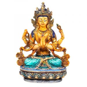 Bouddha Chenresig Coloré (15 cm)