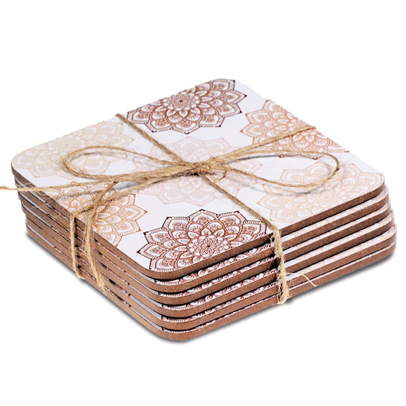 Lot de 6 Sous-Verres (Rose) Mandala