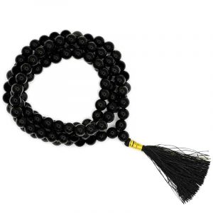 Mala Tourmaline Noire - 108 perles Qualité AA + Étui en Brocart