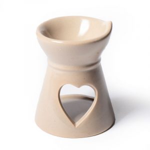 Brûleur pour Fondants de Cire Aromatiques Cœur - Beige (8 x 6,5 cm)