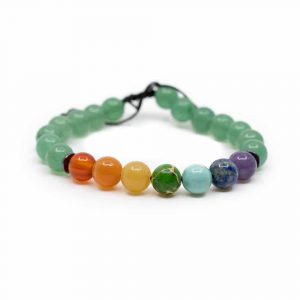 Bracelet Pierre Précieuse Aventurine Verte 7 Chakras