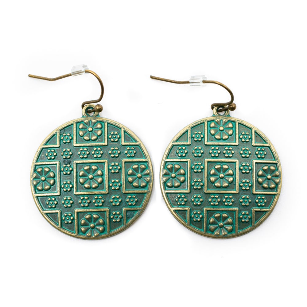Boucles d'Oreilles Bohèmes Fleurs Géométriques