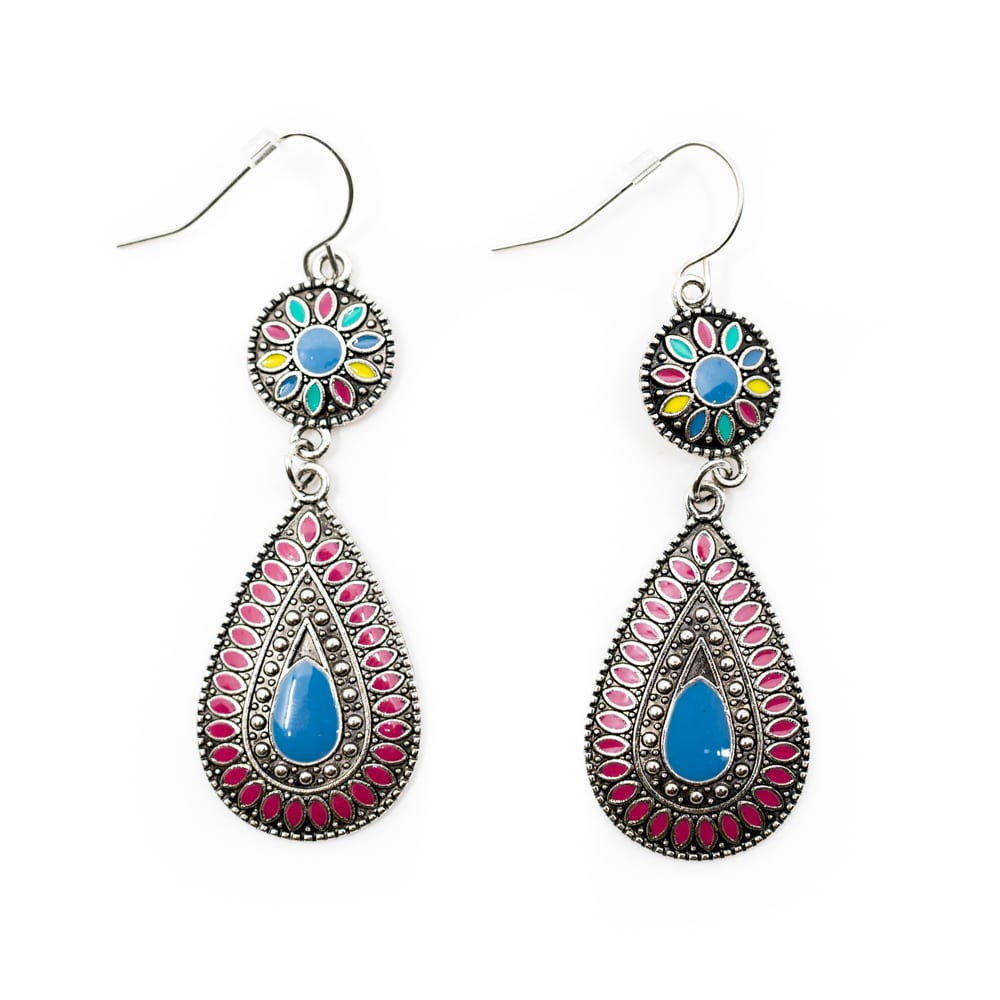 Boucles d'Oreilles Bohèmes Gouttes Fleuries