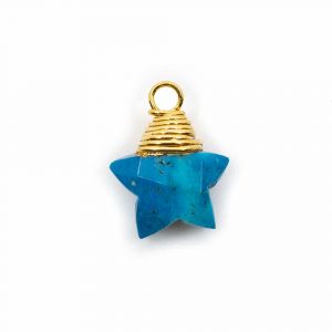 Pendentif Pierre de Naissance Décembre Turquoise Etoile - Argent 925 (10 mm)