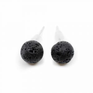 Boucles d'Oreilles Roche de Lave - Argent 925 Sterling