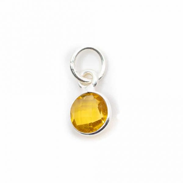 Pendentif Pierre de Naissance Novembre Citrine Argent 925 (6 mm)