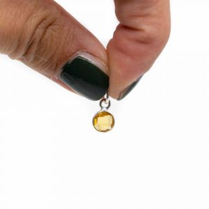 Pendentif Pierre de Naissance Novembre Citrine Argent 925 (6 mm)