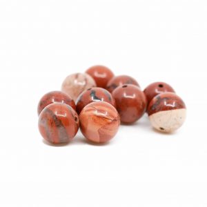 Perles Pierre Précieuse Jaspe Rouge en Vrac - 10 pièces (10 mm)