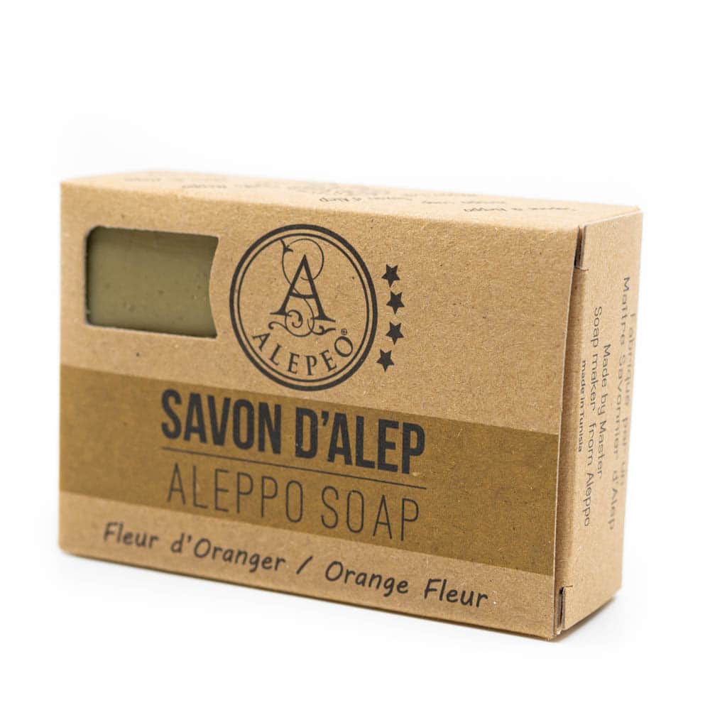 Savon d'Alep Fleur d'Oranger - 8% d'Huile de Laurier - 100 grammes
