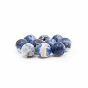 Perles de pierre précieuse Sodalite en vrac | 10 pièces (8 mm)