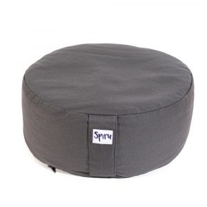 Coussin de Méditation Anthracite Spiru Rond en Coton - 36 x 15 cm