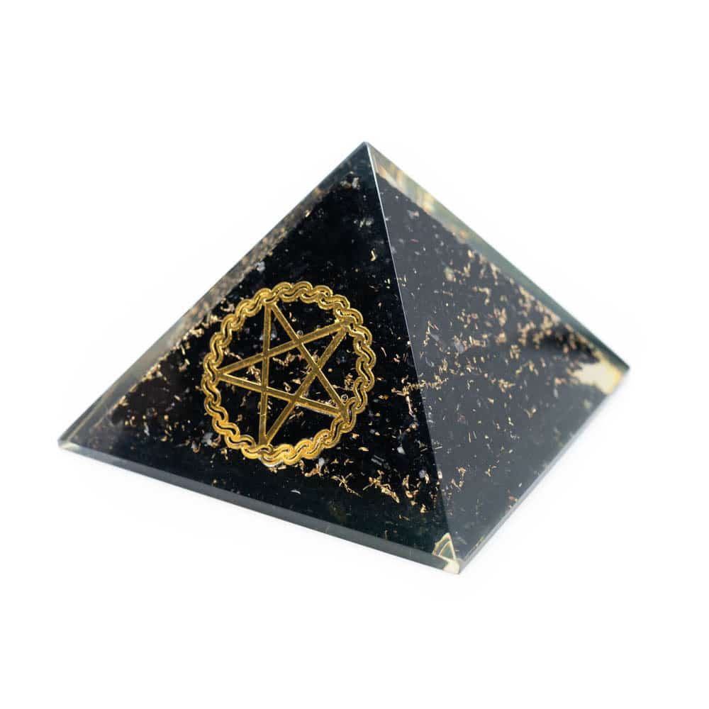 Pyramide / Orgonite / Tourmaline Noire - Pentagramme (70 mm)