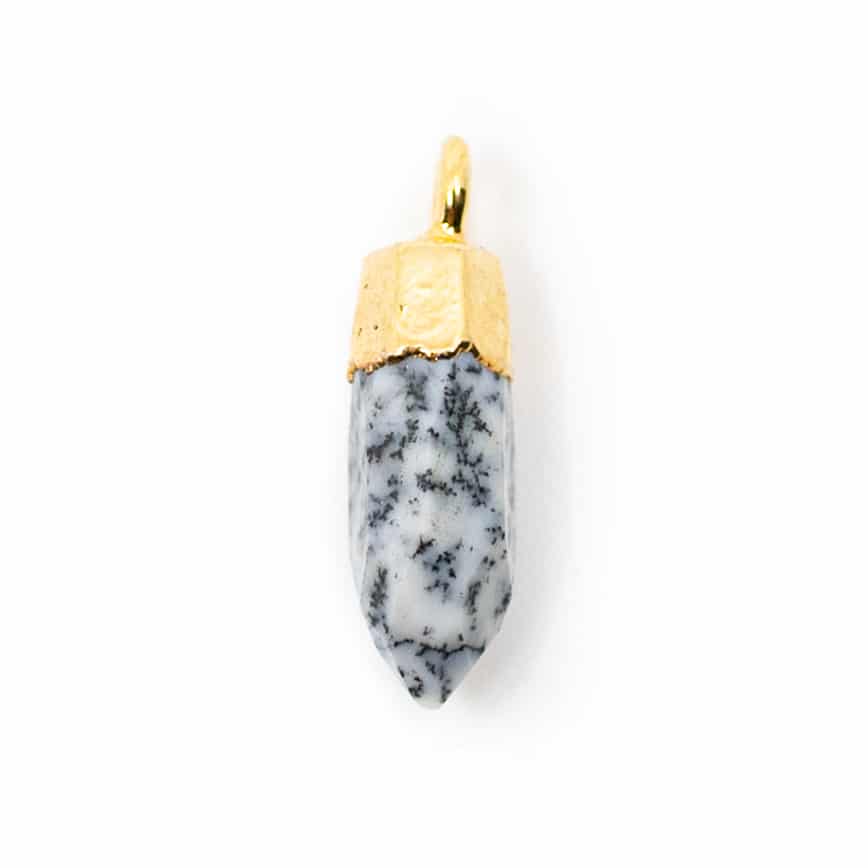 Pendentif Pierre Précieuse Opale Dendrite (12 mm)