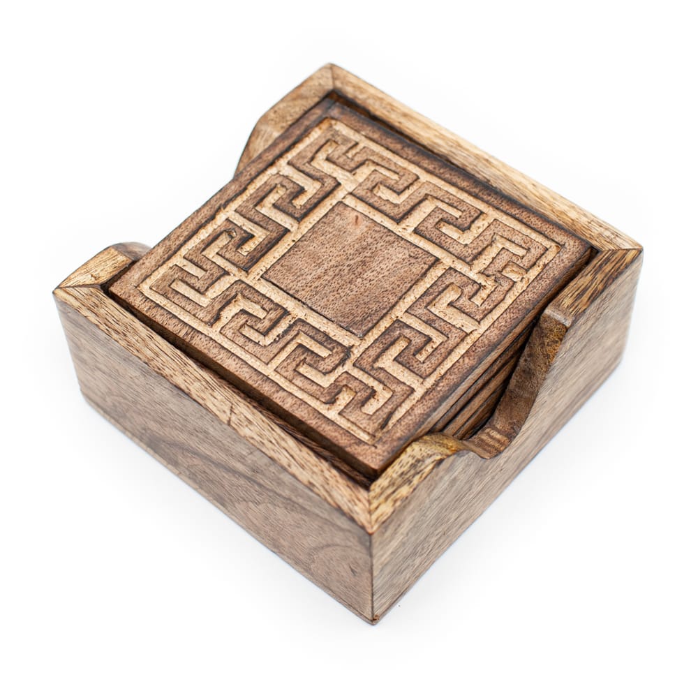 Sous-Verre en Bois Durable - Formes Géométriques (lot de 6)