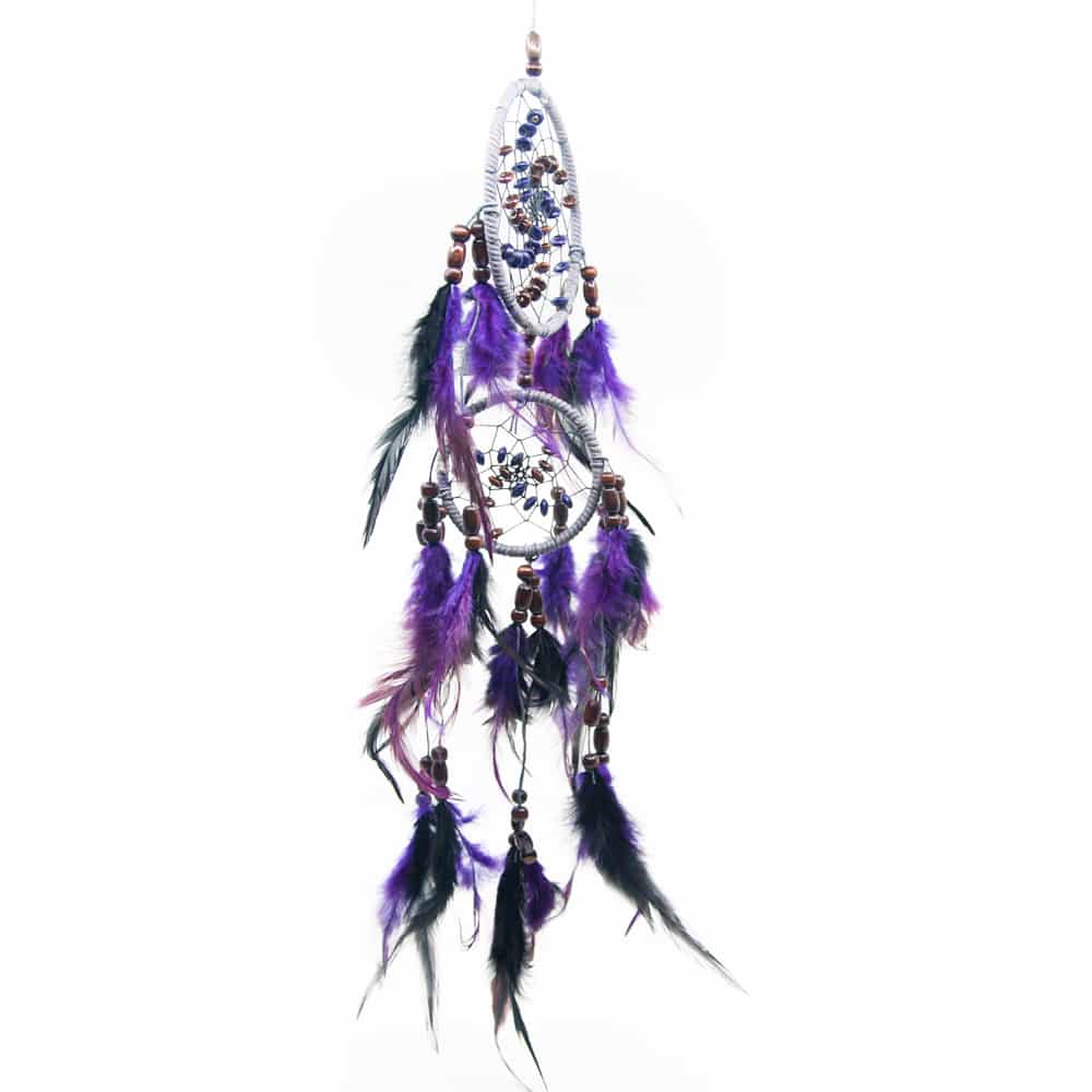 Attrape-Rêves Spirale Perlée - Violet (45 cm)