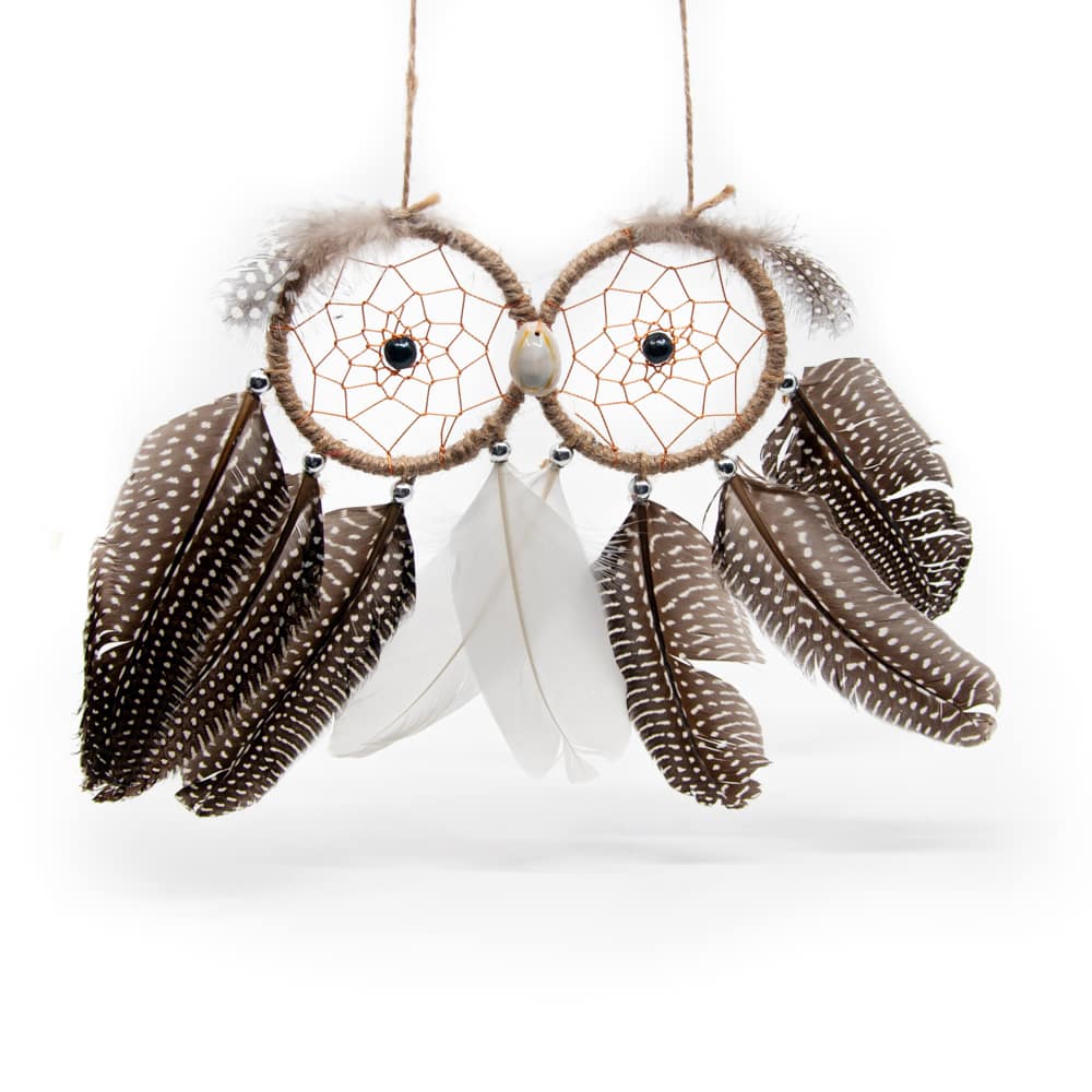 Attrape-Rêves Hibou Marron (environ 23 cm)