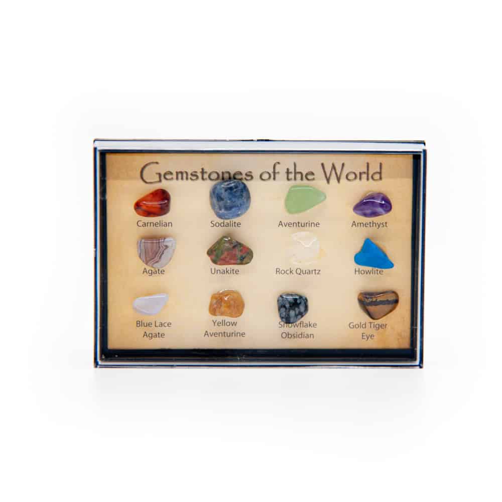 Coffret de Pierres Précieuses Provenant du Monde Entier (12 Pierres)