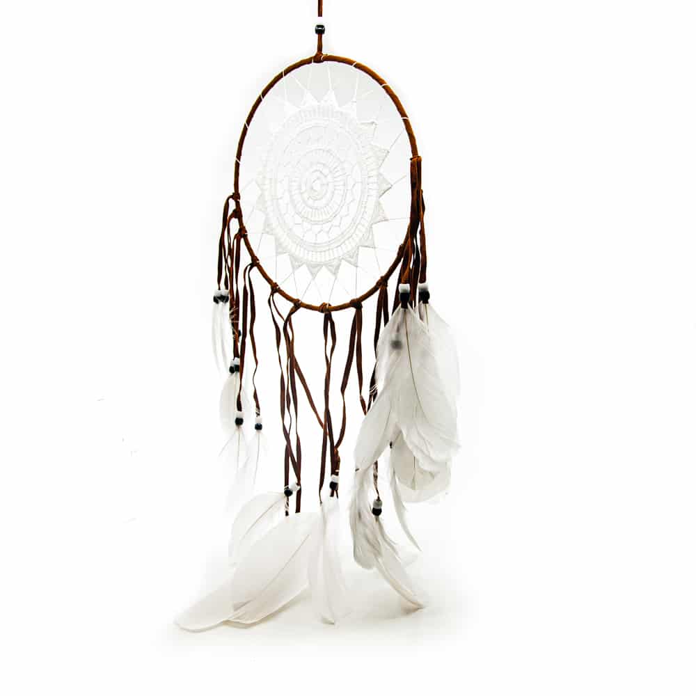 Attrape-Rêves Mandala - Blanc et Marron (environ 55 cm)