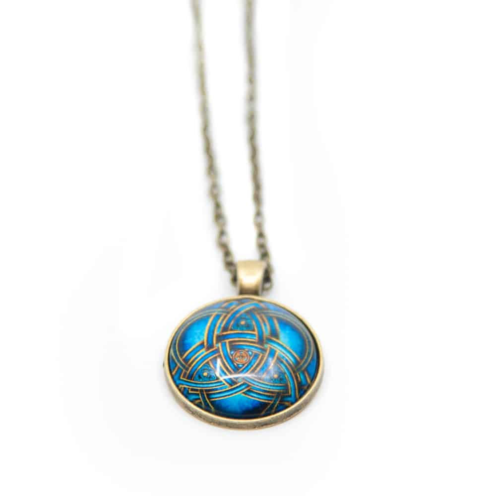 Collier Mandala Nœud de Vie Bleu