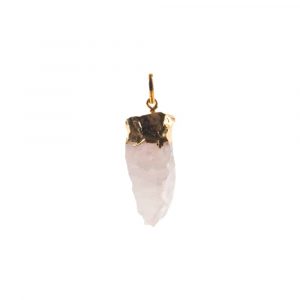 Pendentif Quartz Rose Naturel Brut - 6 cm