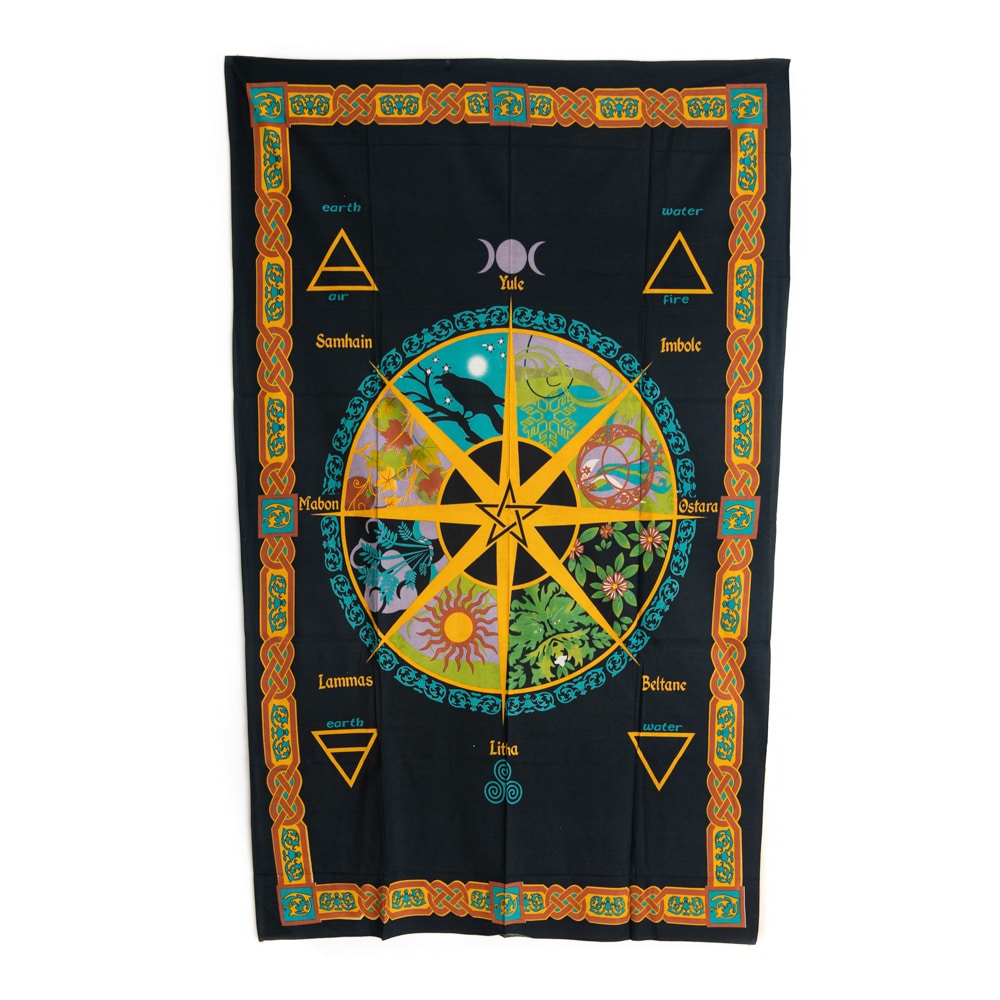 Tapisserie Authentique Calendrier Celtique en Coton (215 x 135 cm)
