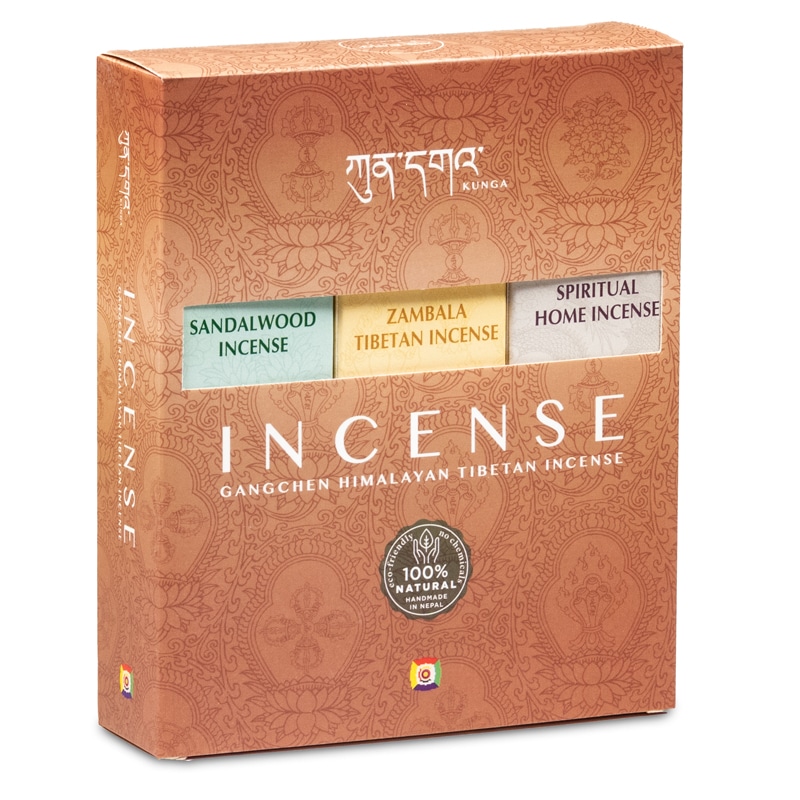 Coffret d'Encens Naturel Himalayen - Gangchen (6 Paquets de 20 bâtonnets)