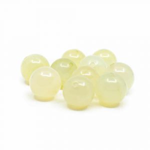 Perles Pierre Précieuse Jade Vert en Vrac - 10 pièces (12 mm)