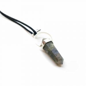 Pendentif Labradorite Double Anneau en Argent