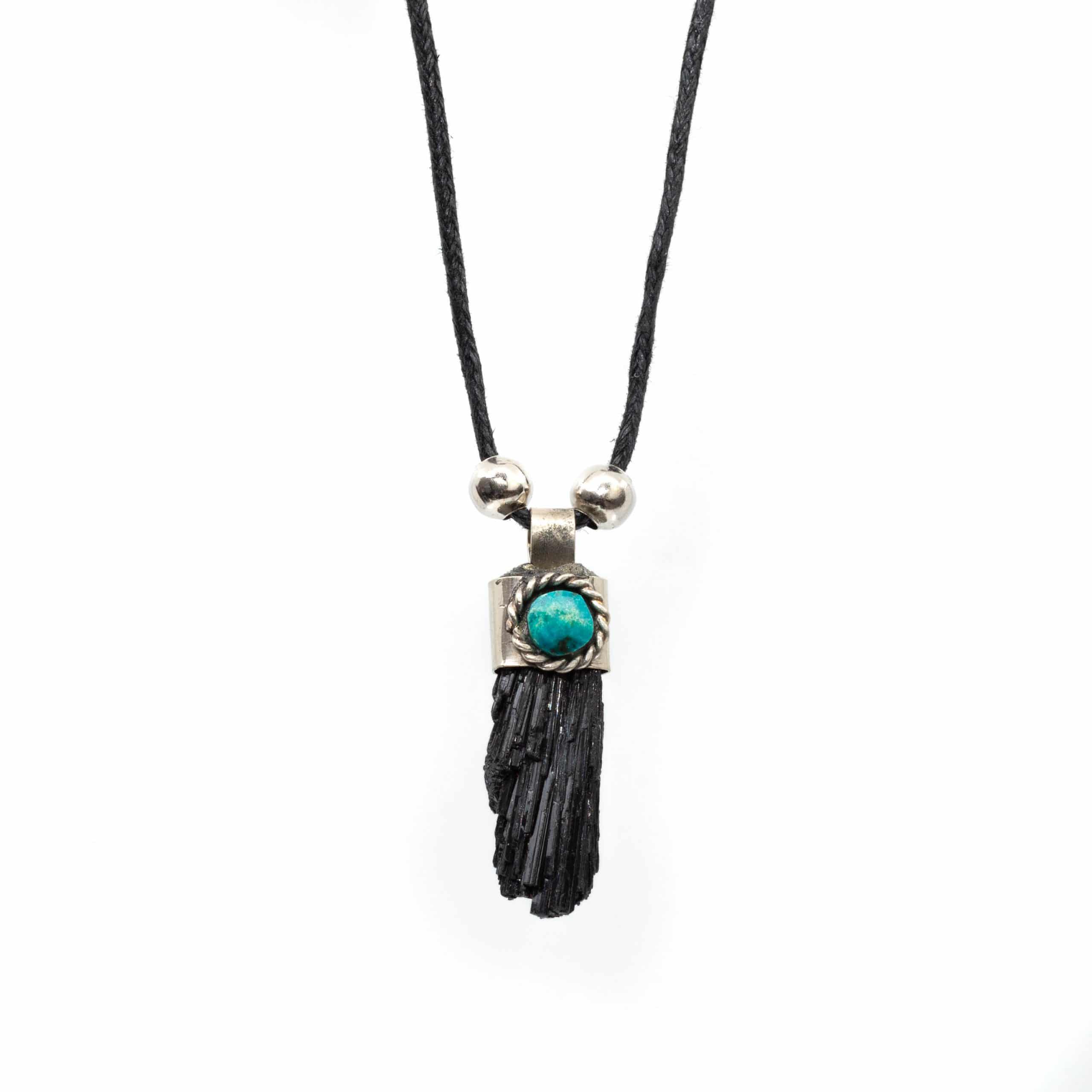Pendentif Pointe Tourmaline Noire Brute (25 mm)