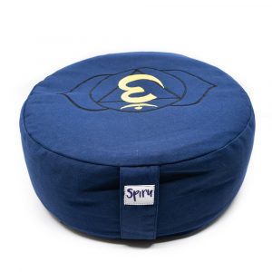 Coussin de Méditation Indigo  Spiru en Coton - 6e Chakra Ajña - 36 x 15 cm