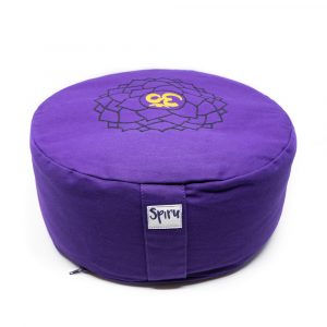 Coussin de Méditation Violet Spiru en Coton - 7e Chakra Swadhishthana - 36 x 15 cm