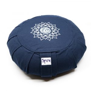 Coussin de Méditation Indigo Spiru Zafu en Coton Plissé - OHM - 36 x 14 cm