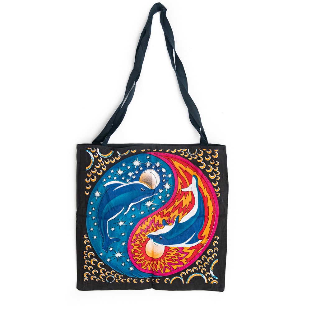 Sac Fourre-Tout en Coton - Dauphins Yin Yang (45 cm)