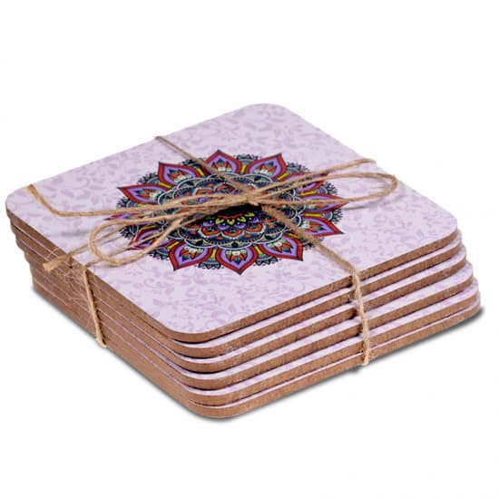 Lot de 6 Sous-Verres (Violet) Mandala