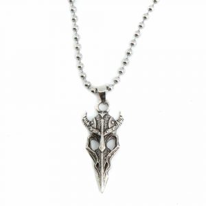 Pendentif Viking Casque au Crâne de Corbeau