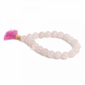 Bracelet de Pierre Précieuse Quartz Rose « Power Beads » 10 mm