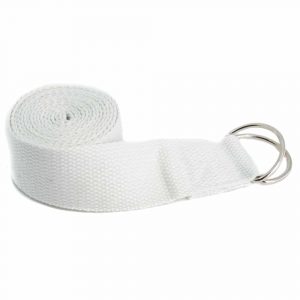 Sangle de Yoga Blanche en Coton - Boucle en D (183 cm)