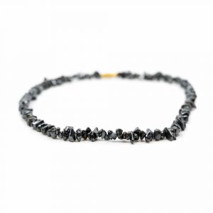 Collier Pierre Précieuse Hématite | Petits Galets Concassés (45 cm)