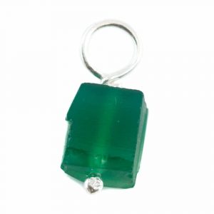 Pendentif en Pierre Précieuse Onyx vert brut | Argent 925 (8 - 12 mm)