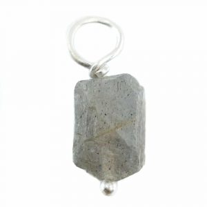 Pendentif en Pierre Précieuse Labradorite Brute | Argent 925 (8 - 12 mm)