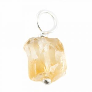 Pendentif Pierre Précieuse Citrine Brute Argent 925 (8 - 12 mm)