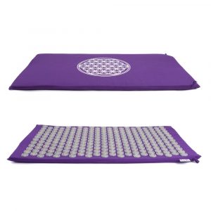 Tapis à Clous Violet Lotus Shakti en Coton avec Fleur de Vie