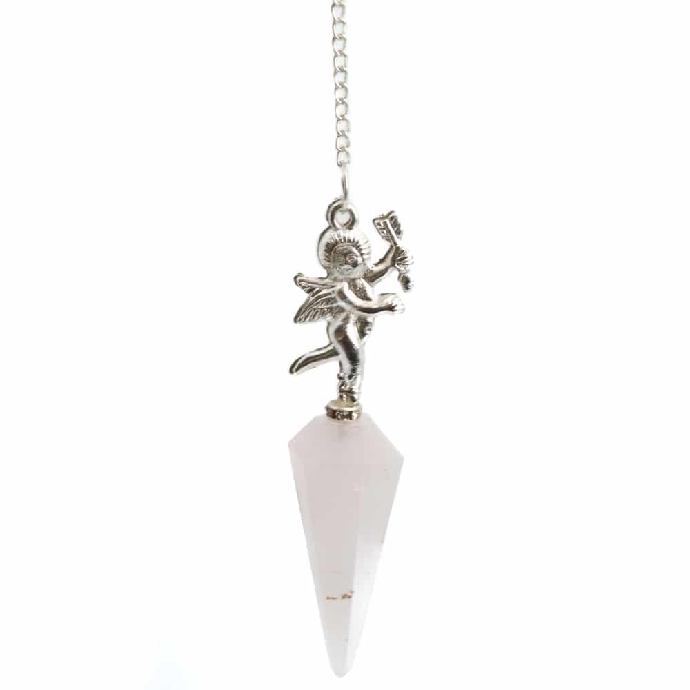 Pendule Quartz Rose avec une Breloque Cupidon