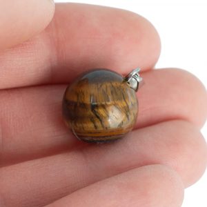 Pendentif Sphérique Oeil de Tigre