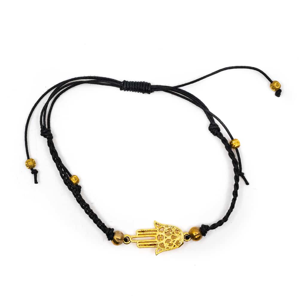 Bracelet Main Hamsa Couleur Or (18 cm) - Ajustable