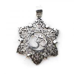 Pendentif Ohm Lotus Couleur Argent (30 mm)