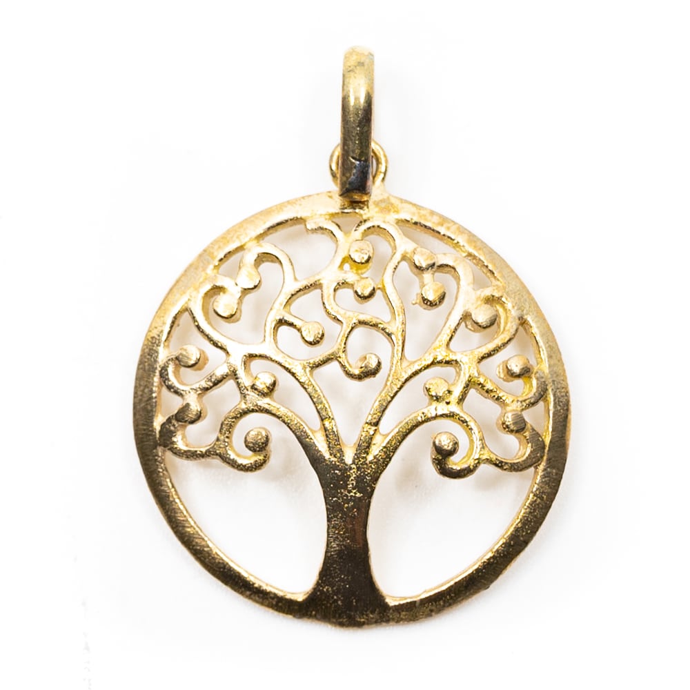 Pendentif Arbre de Vie Laiton Couleur Dorée (25 mm)